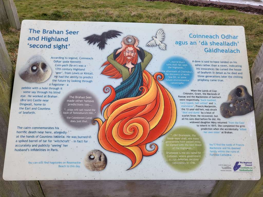 Picture and story on a sign.