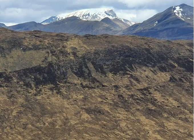 Snow capped mountain.